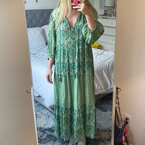 Green Summer Zara Maxi Dress Beach Coverup
